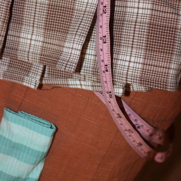 BP. Brown & White Plaid Flared Mini Skirts Women's Size XS - Picture 7 of 8